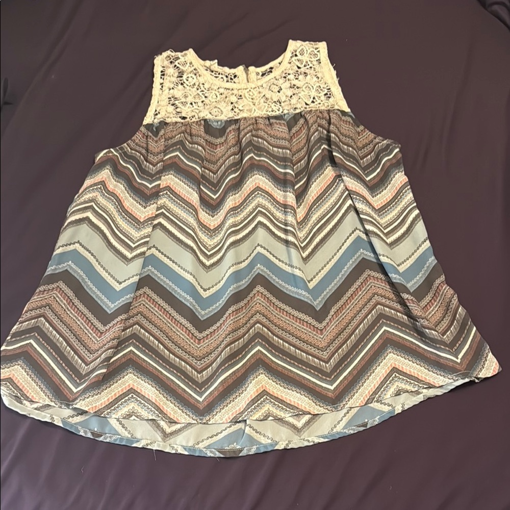 Chevron Print Tank Top by maurices
